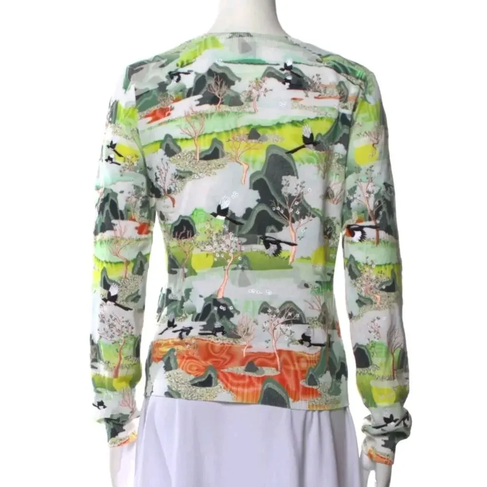 Opening Ceremony Japanese Landscape Art Sz S Sweater Long Sleeve Runway (V5